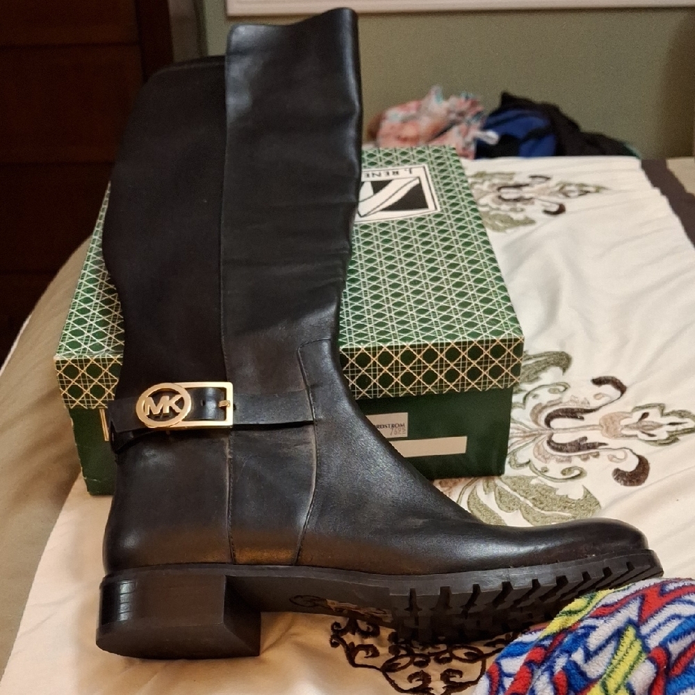 Michael Kors Black Leather Women's Knee-High Boots
